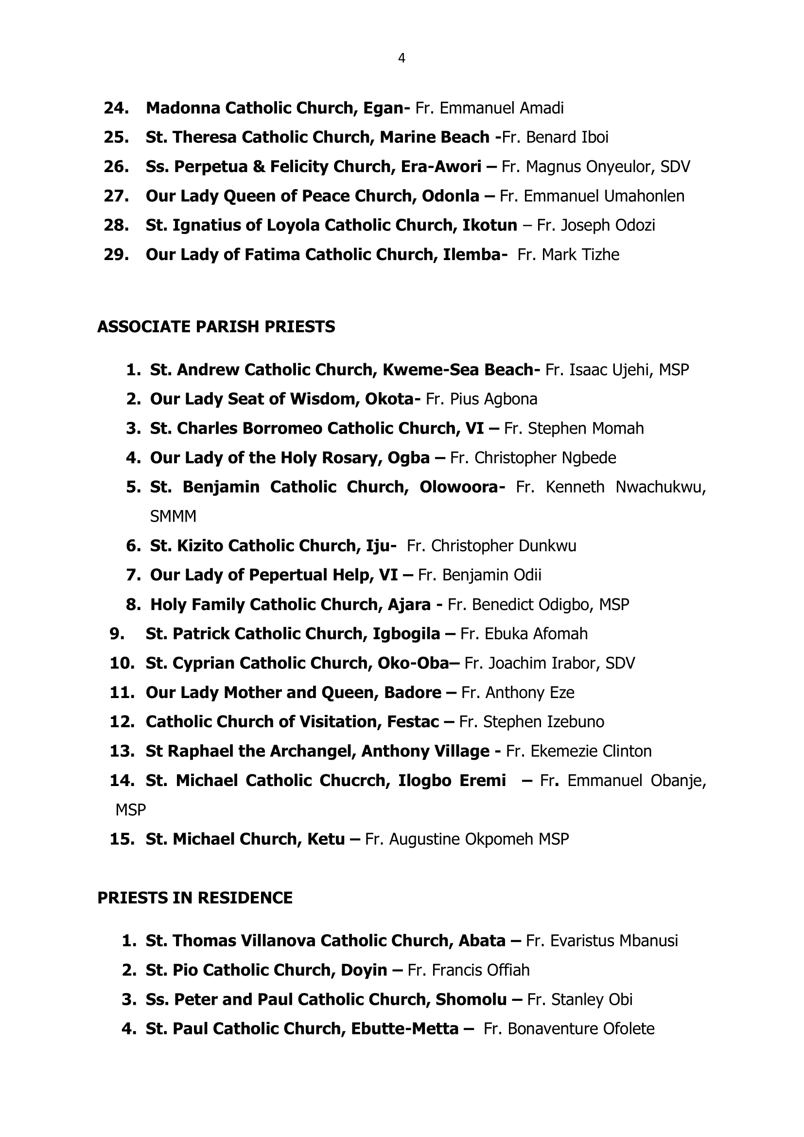 LAGOS ARCHDIOCESAN PRIESTS' TRANSFER AUGUST 2025-4